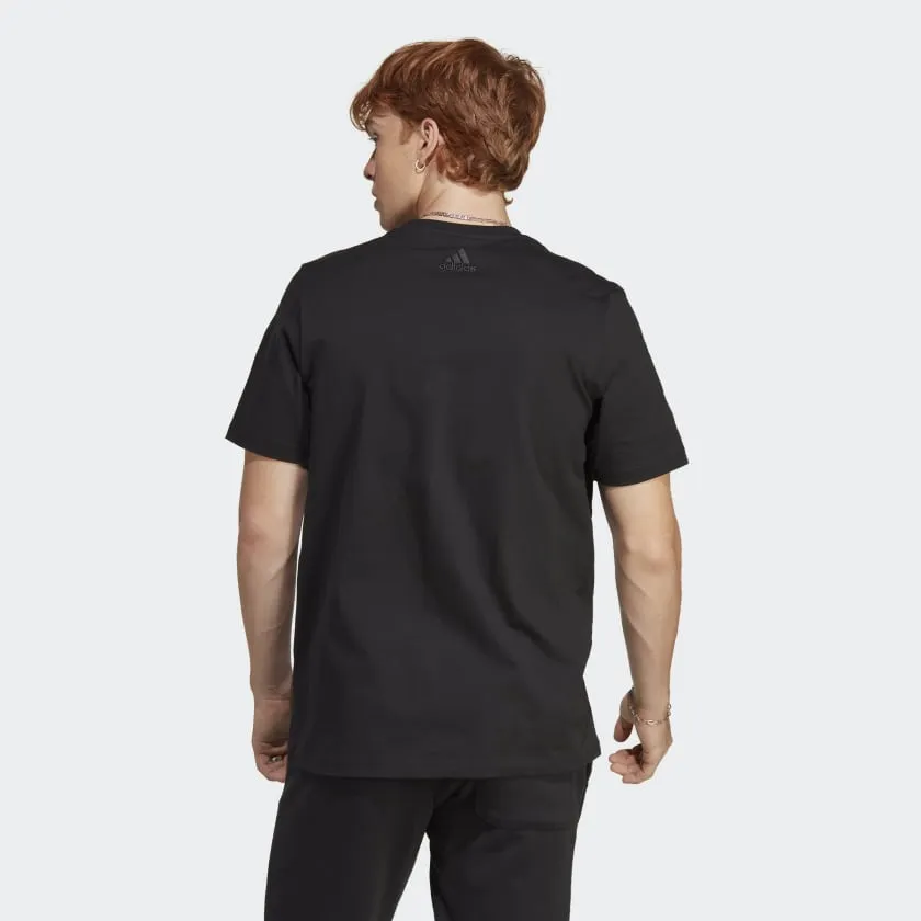 ADIDAS MEN'S ESSENTIALS SINGLE JERSEY BIG LOGO BLACK TEE