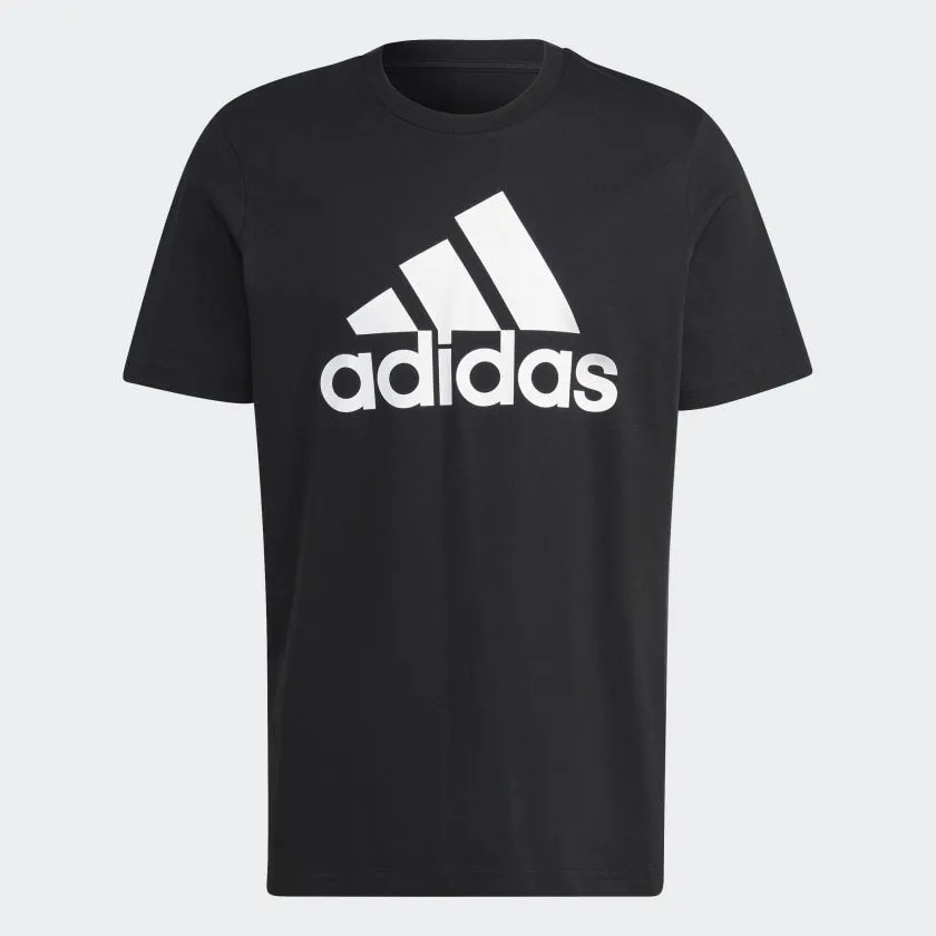 ADIDAS MEN'S ESSENTIALS SINGLE JERSEY BIG LOGO BLACK TEE