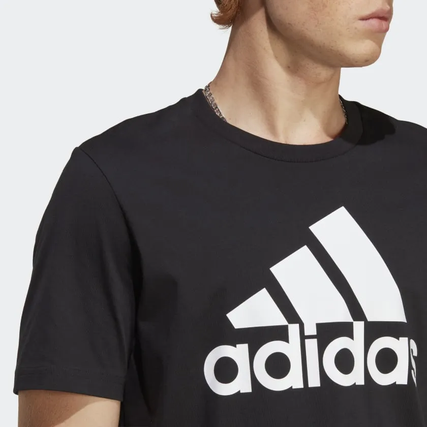 ADIDAS MEN'S ESSENTIALS SINGLE JERSEY BIG LOGO BLACK TEE