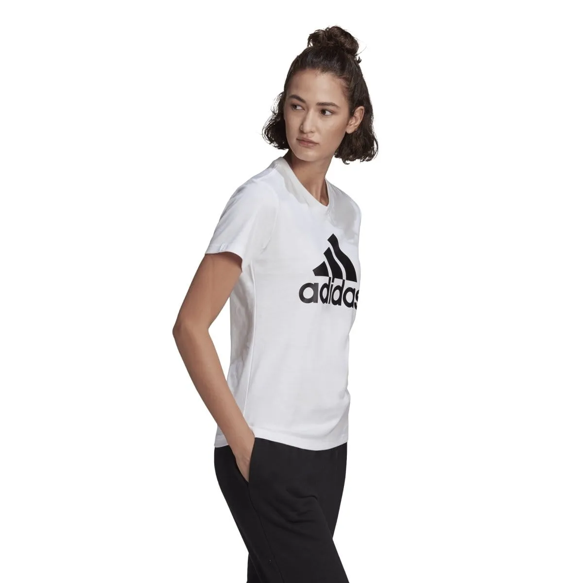 ADIDAS WOMEN'S LOUNGEWEAR ESSENTIALS LOGO WHITE TEE