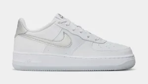 Air Force 1 Low Grade School Lifestyle Shoes (White/Pure Platinum/Metallic Silver)