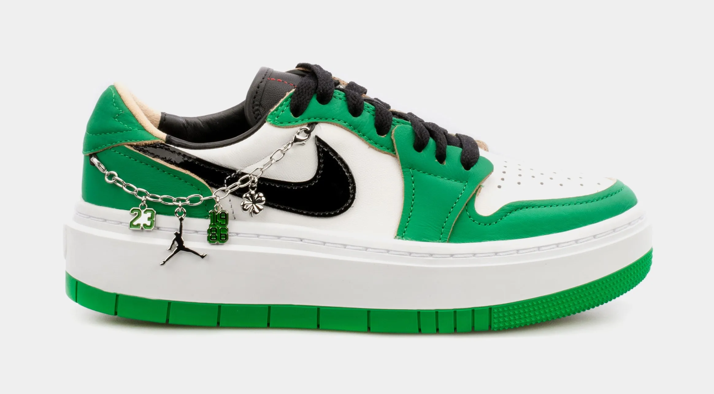 Air Jordan 1 Elevate Low Lucky Green Womens Lifestyle Shoes (Green/White)