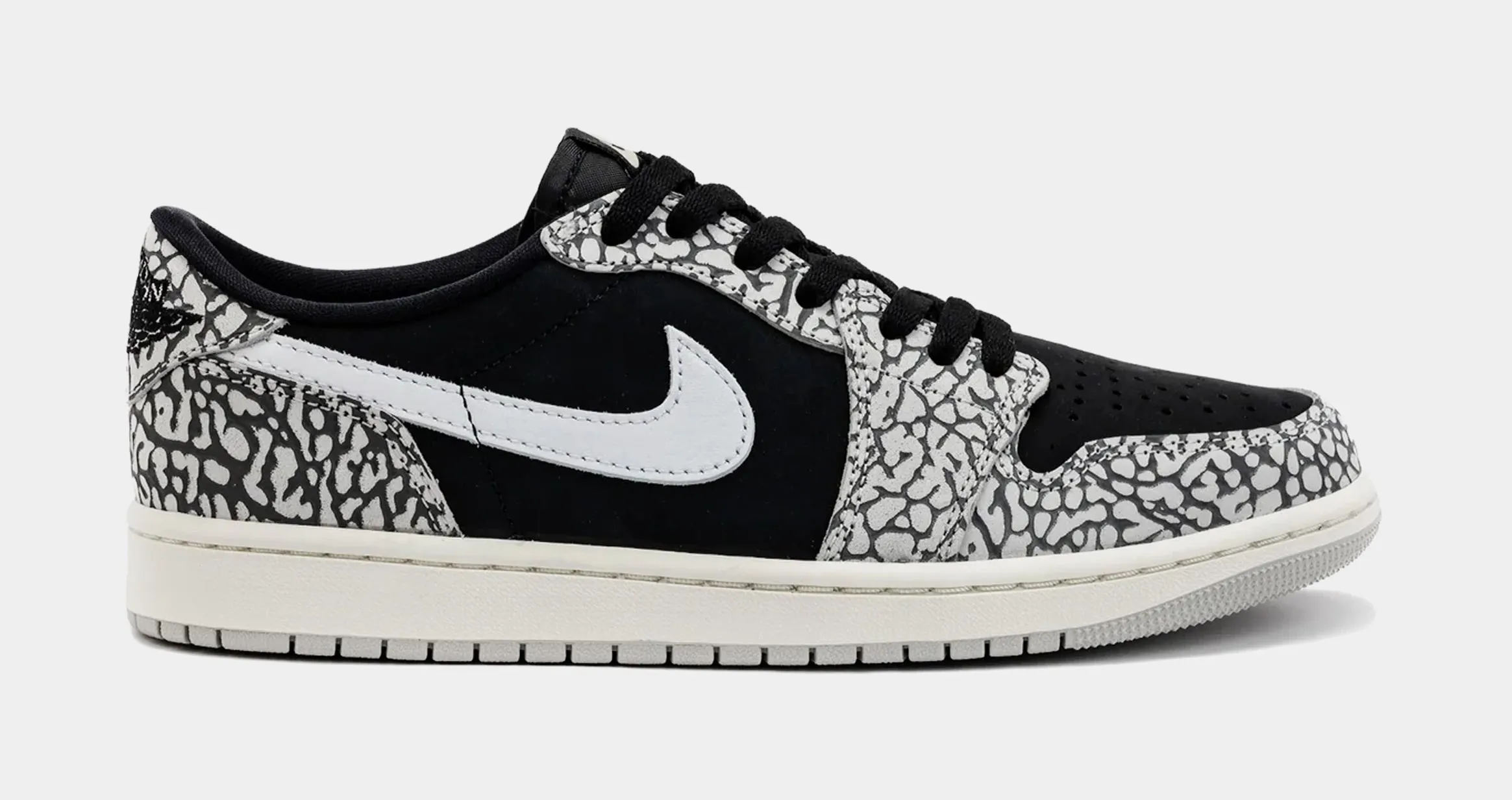 Air Jordan 1 Retro Low OG Black Cement Mens Lifestyle Shoes (Black/Grey)