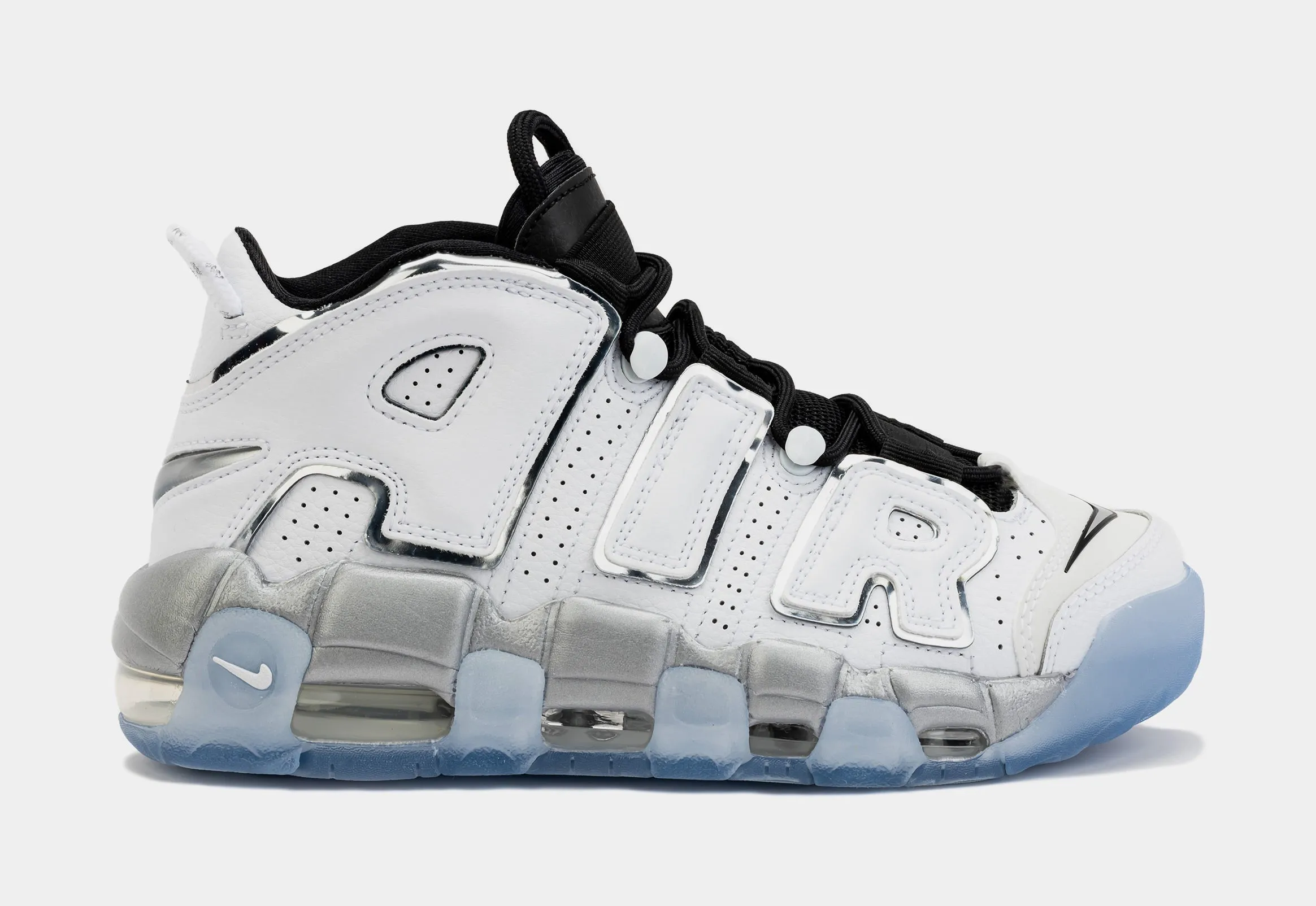 Air More Uptempo White Metallic Womens Basketball Shoes (White/Grey)