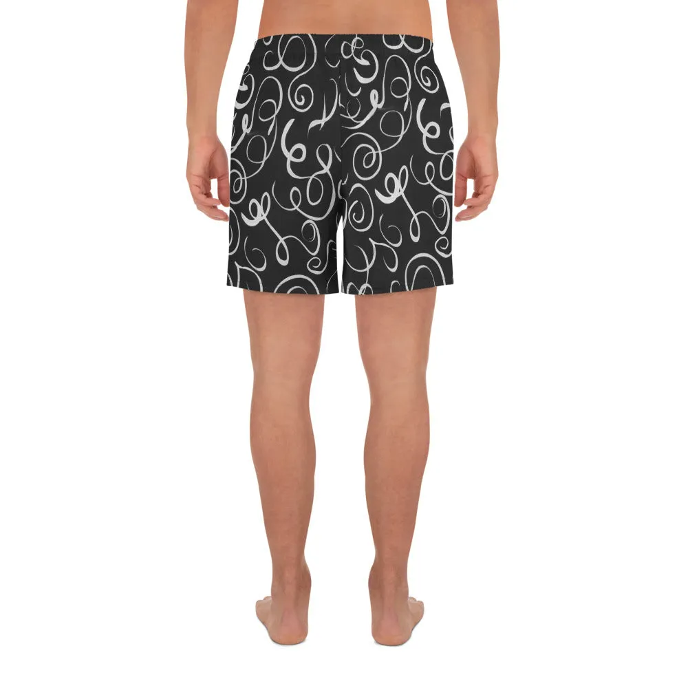 B&W Squiggles Mens Shorts