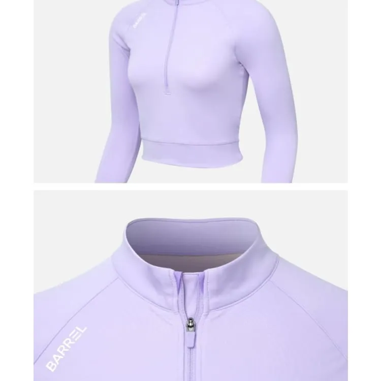 Barrel Women Resort Half Zip Crop Rashguard-PURPLE