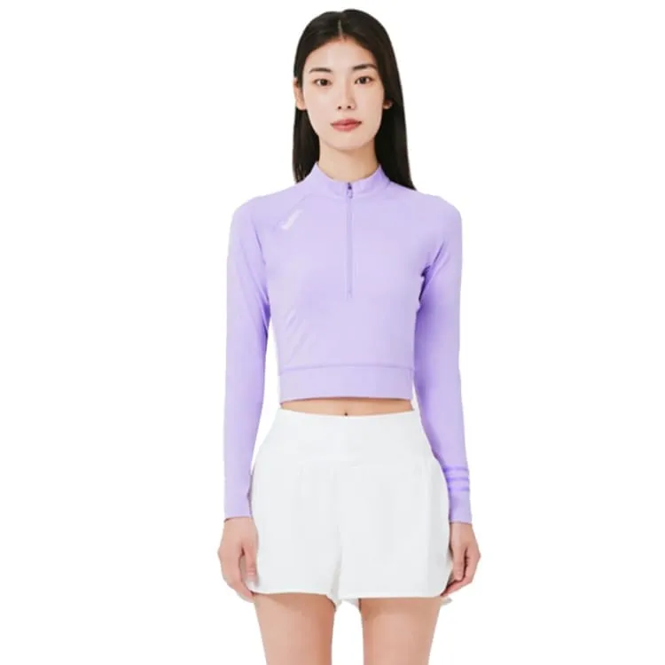 Barrel Women Resort Half Zip Crop Rashguard-PURPLE