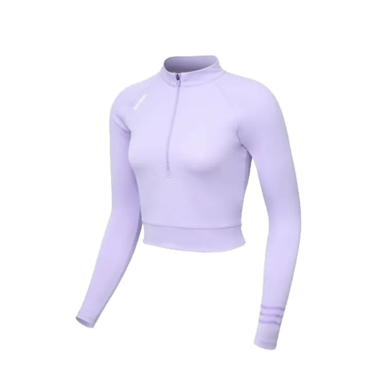 Barrel Women Resort Half Zip Crop Rashguard-PURPLE