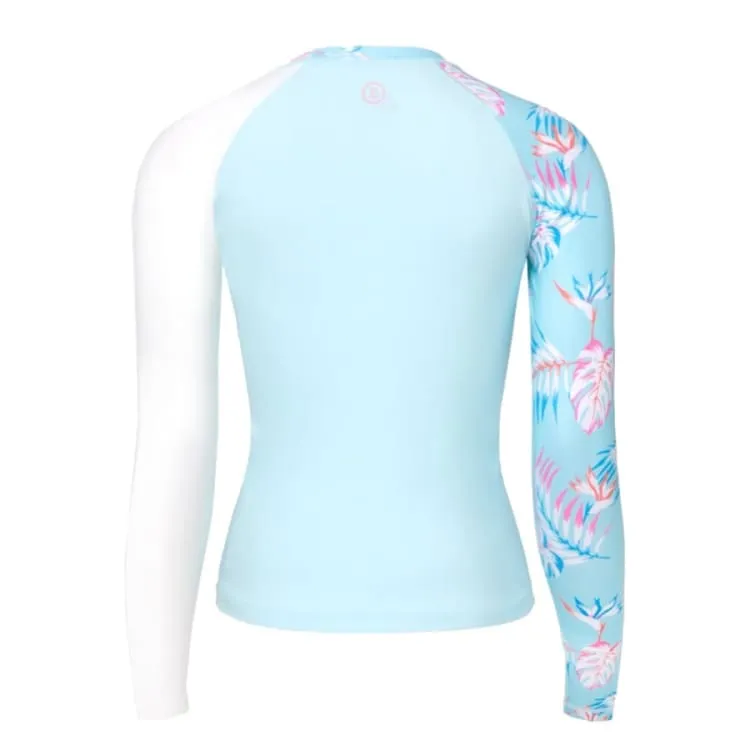 Barrel Women Sunset Flower Odd Rashguard-BLUE