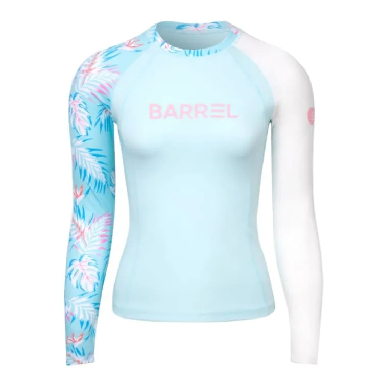 Barrel Women Sunset Flower Odd Rashguard-BLUE