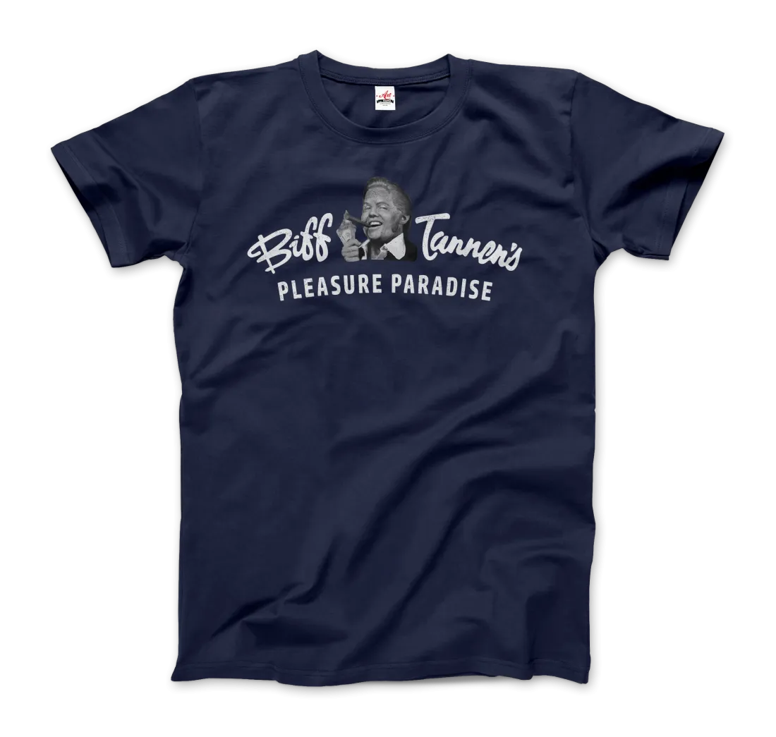 Biff Tannen's Pleasure Paradise Dusted Logo - Back to the Future T-Shirt