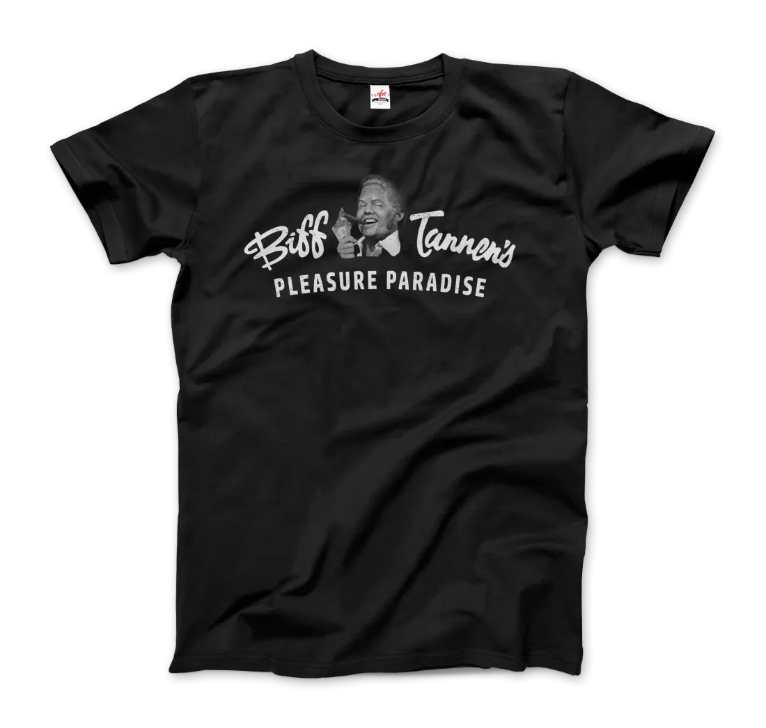 Biff Tannen's Pleasure Paradise Dusted Logo - Back to the Future T-Shirt