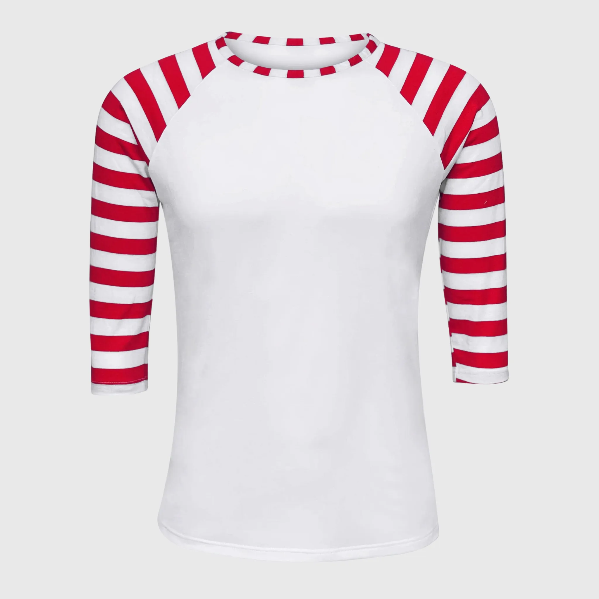 Candy Cane White Red Stripes Polyester Top