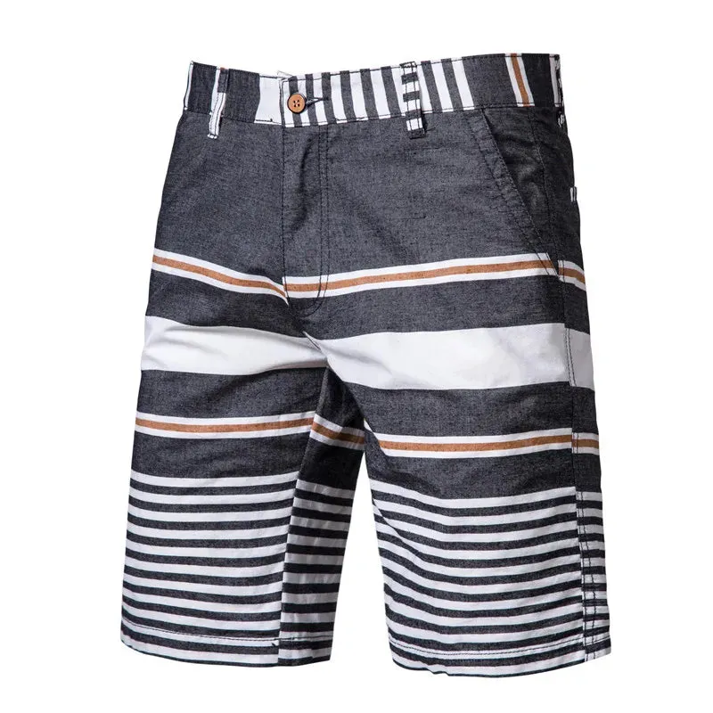 Casual Shorts Men 100% Cotton Striped Men's Sports Shorts Summer Outdoor High Quality Fahion Shorts for men