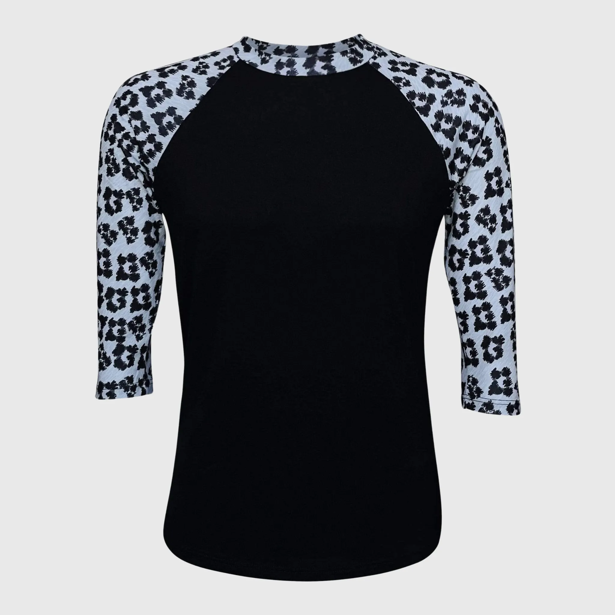 Cheetah Black Gray Polyester Top