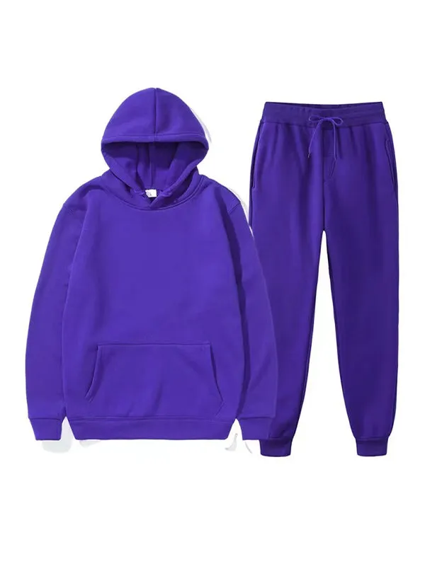 Couple'S Sports Color Sweatshirts Long Sleeve Tracksuit Sets