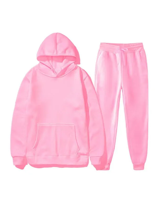 Couple'S Sports Color Sweatshirts Long Sleeve Tracksuit Sets