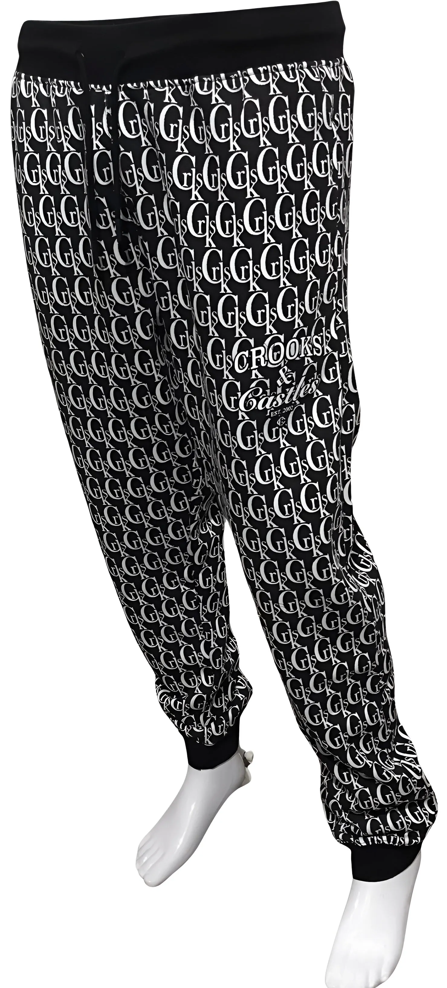 ^CROOKS & CASTLES^ (BLACK-MONOGRAM) *TIMELESS LUX AOP* SWEATPANTS