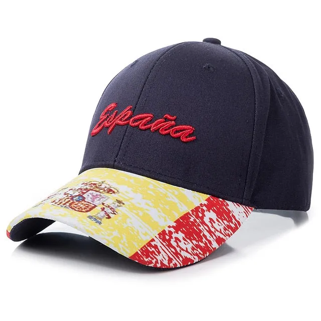 España Spanish Letter Embroidery Baseball Adjustable Snapback Cap