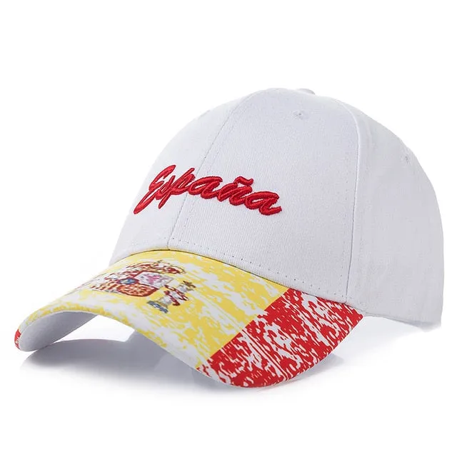 España Spanish Letter Embroidery Baseball Adjustable Snapback Cap