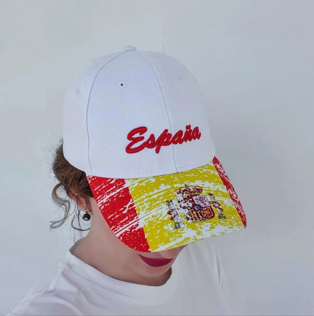 España Spanish Letter Embroidery Baseball Adjustable Snapback Cap