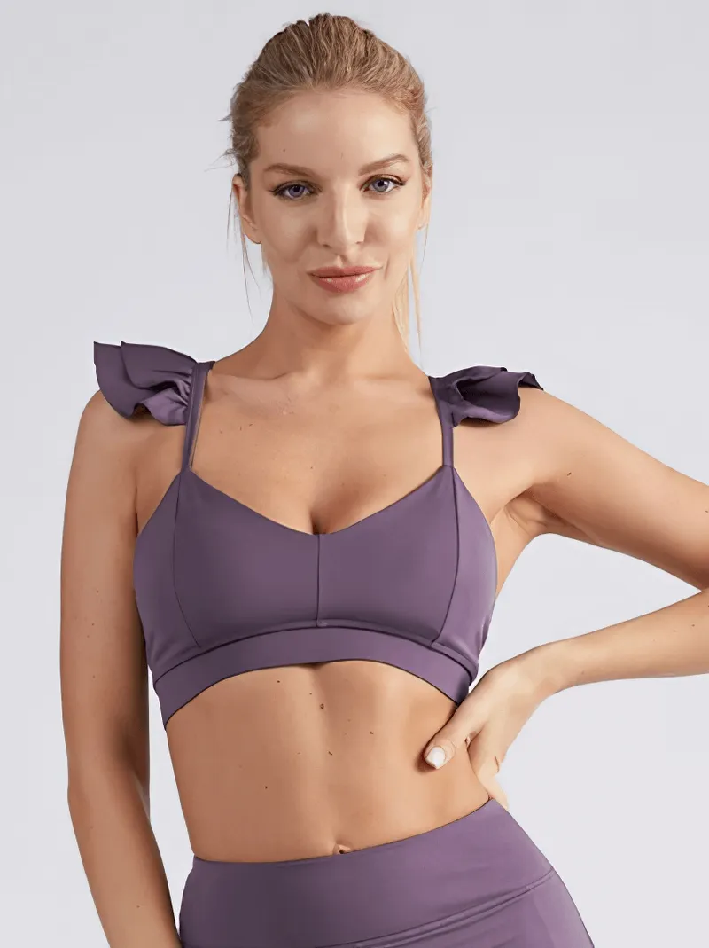 Fashion Solid Color Elastic Sports Bra for Women - SF1740