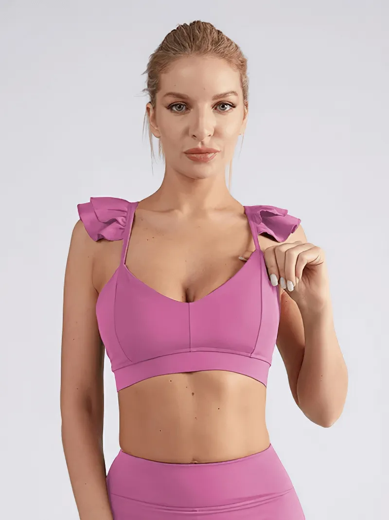 Fashion Solid Color Elastic Sports Bra for Women - SF1740