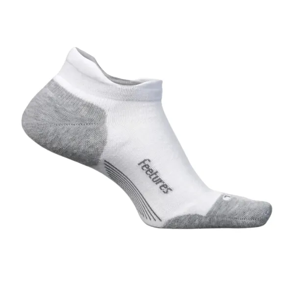 Feetures Unisex Elite Max Cushion No Show Tab White/Black/Grey