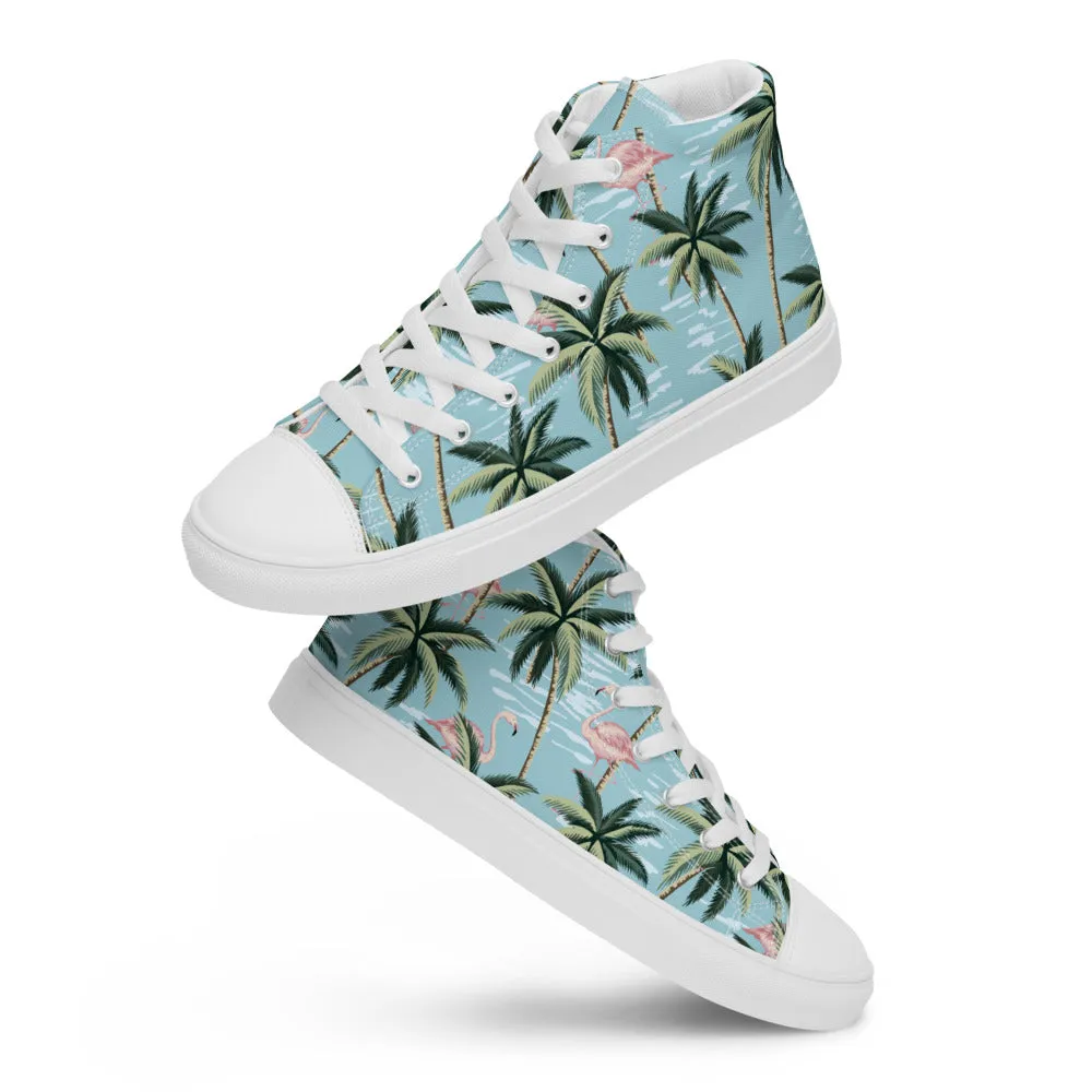 Florida Man Pattern Flamingo Men’s high top canvas shoes