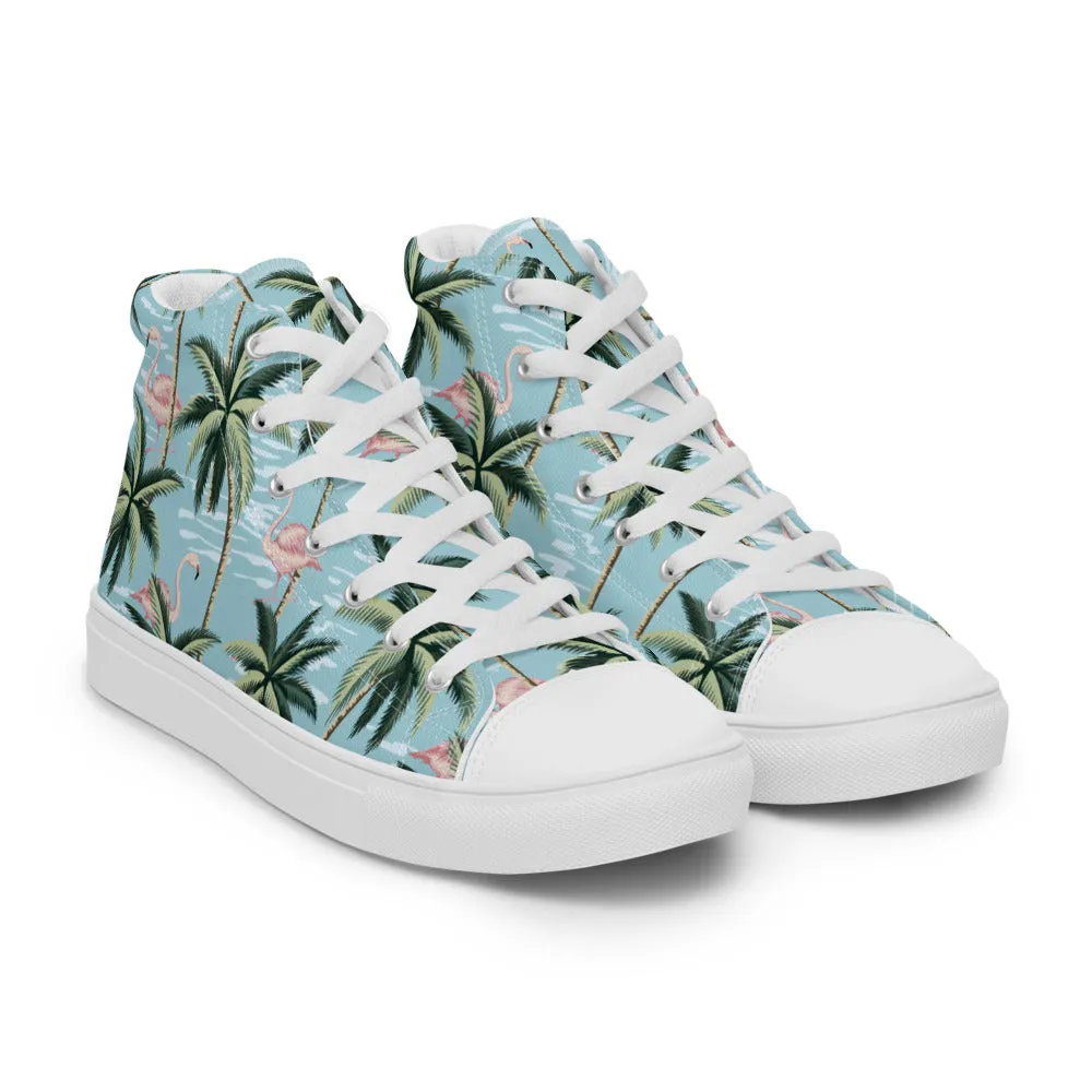 Florida Man Pattern Flamingo Men’s high top canvas shoes