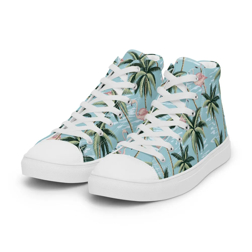 Florida Man Pattern Flamingo Men’s high top canvas shoes