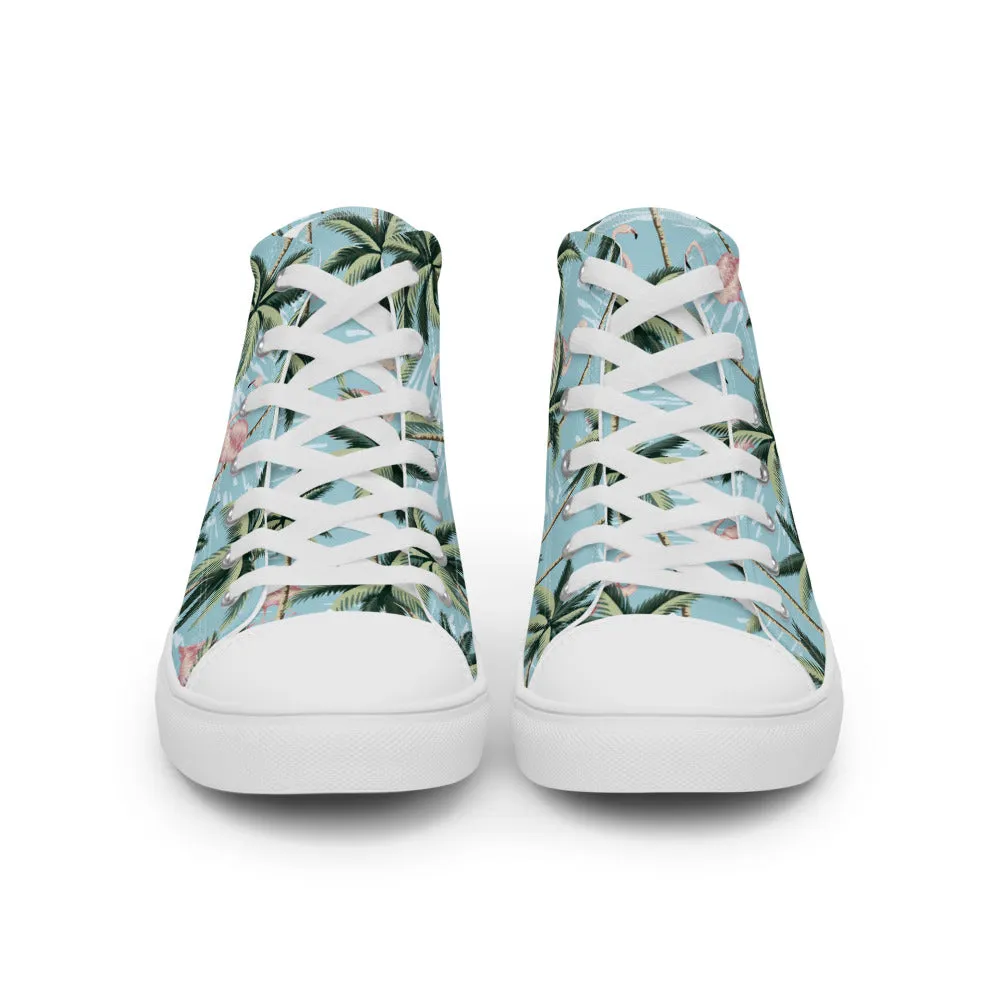 Florida Man Pattern Flamingo Men’s high top canvas shoes