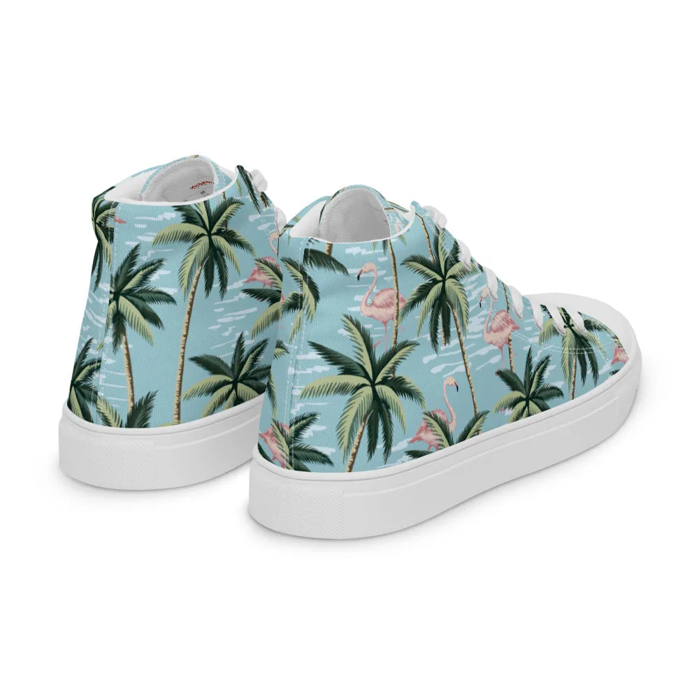 Florida Man Pattern Flamingo Men’s high top canvas shoes