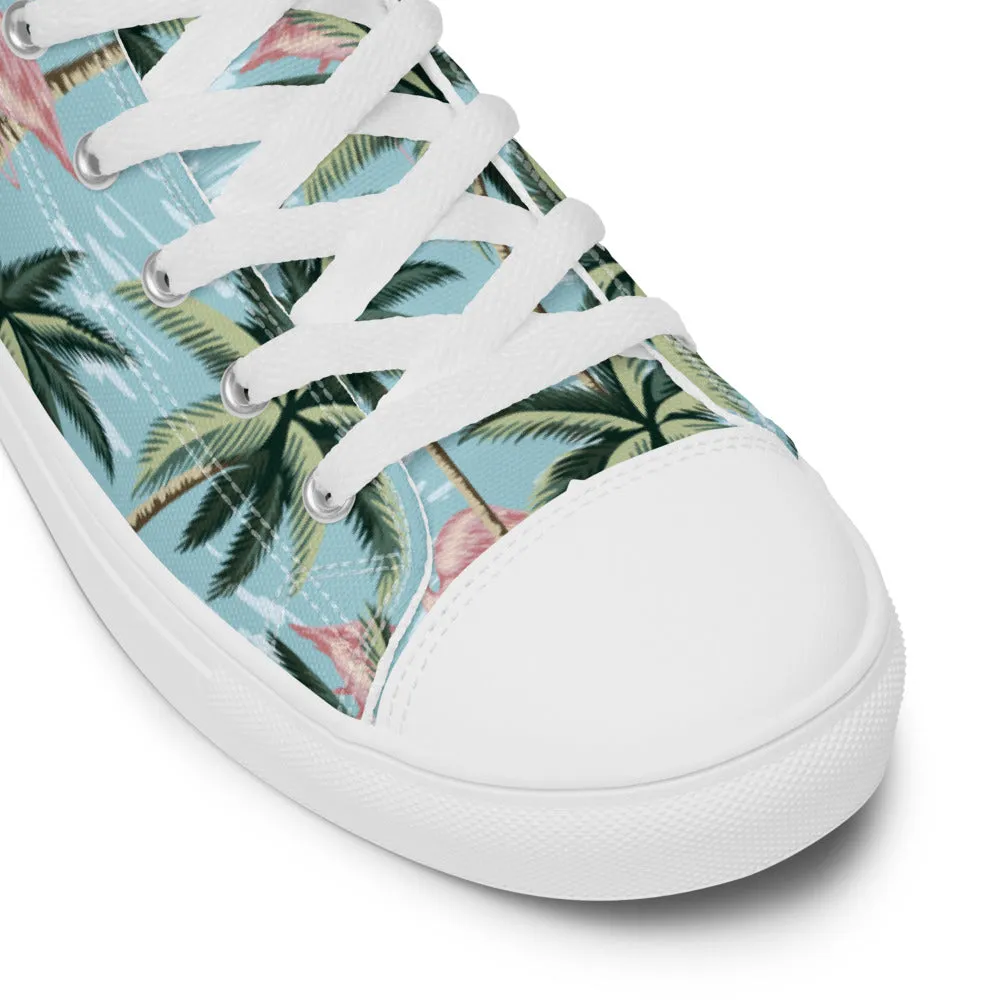 Florida Man Pattern Flamingo Men’s high top canvas shoes