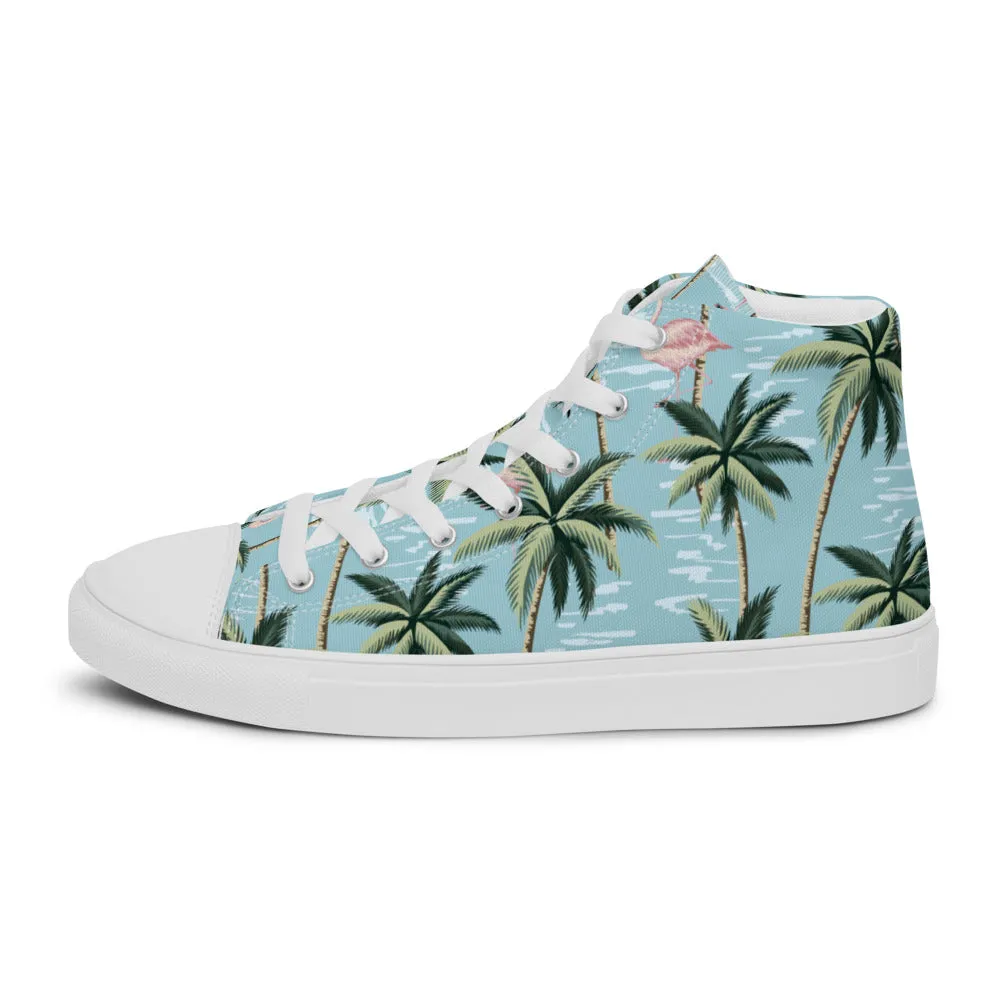 Florida Man Pattern Flamingo Men’s high top canvas shoes