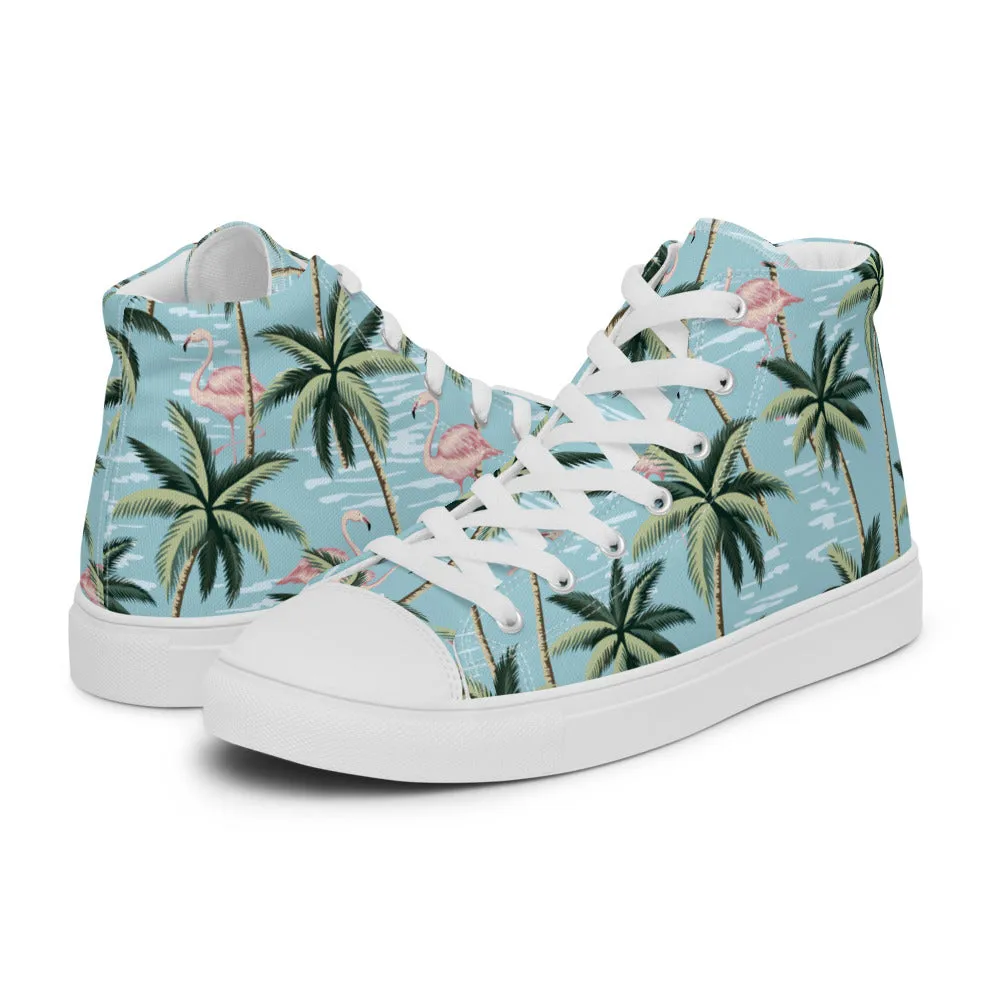 Florida Man Pattern Flamingo Men’s high top canvas shoes