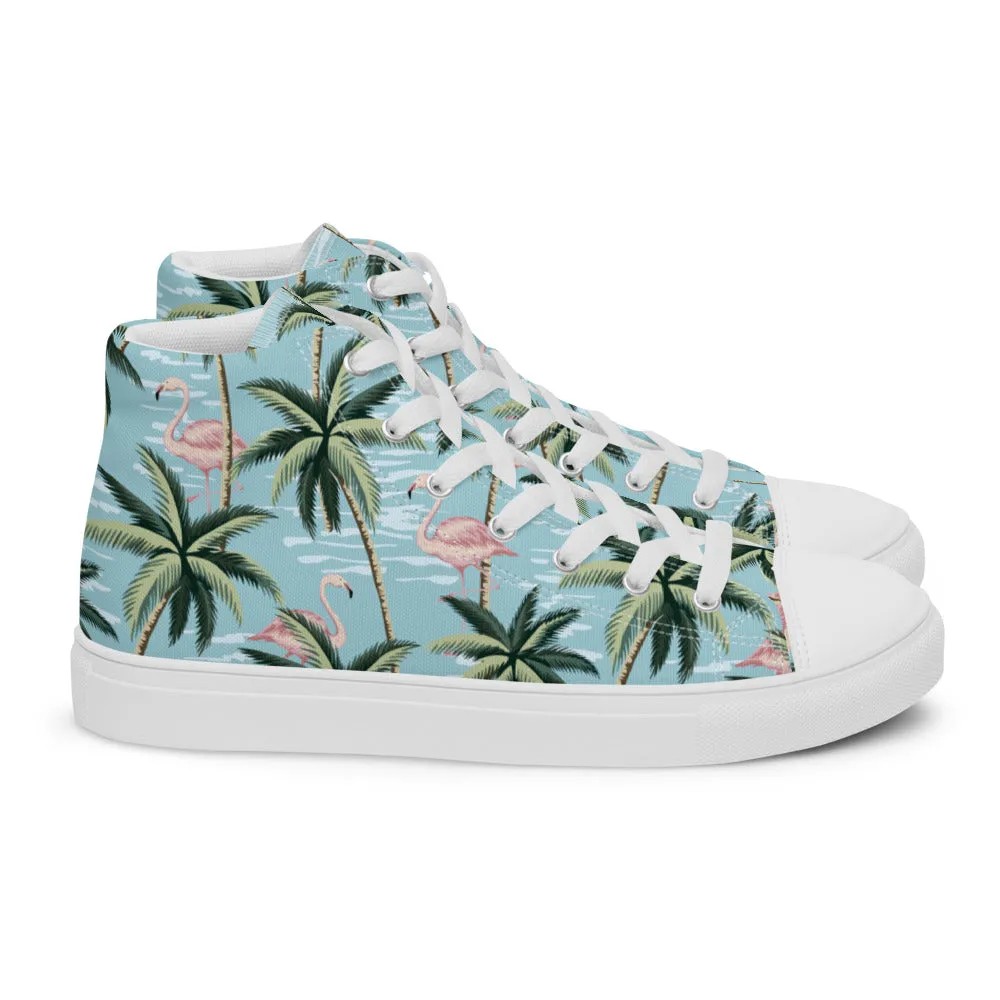 Florida Man Pattern Flamingo Men’s high top canvas shoes