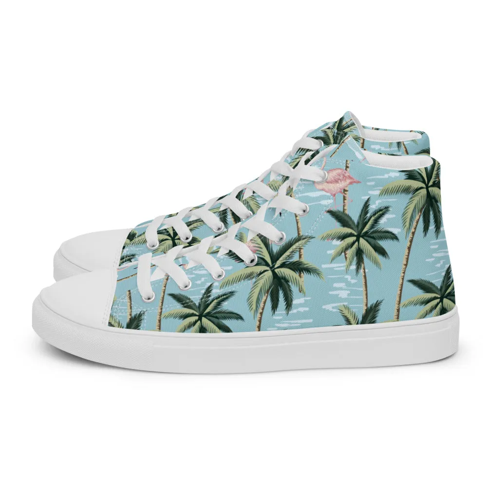 Florida Man Pattern Flamingo Men’s high top canvas shoes