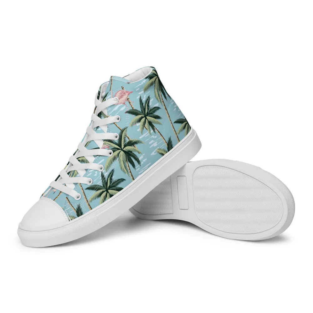 Florida Man Pattern Flamingo Men’s high top canvas shoes