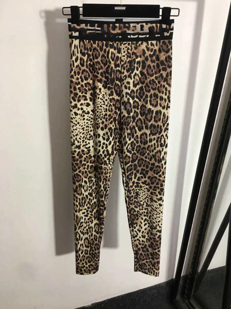 High-Waist Leopard Print Stretch Yoga Set