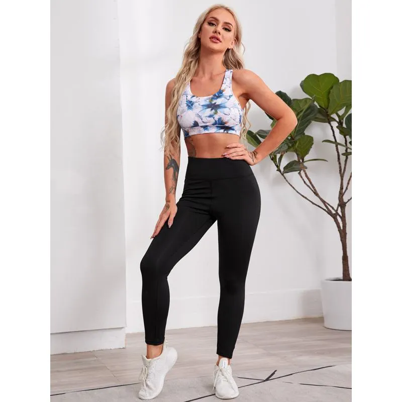 High-Waisted Yoga Tight-Fitting Elasticity Fitness Mesh Sports Leggings