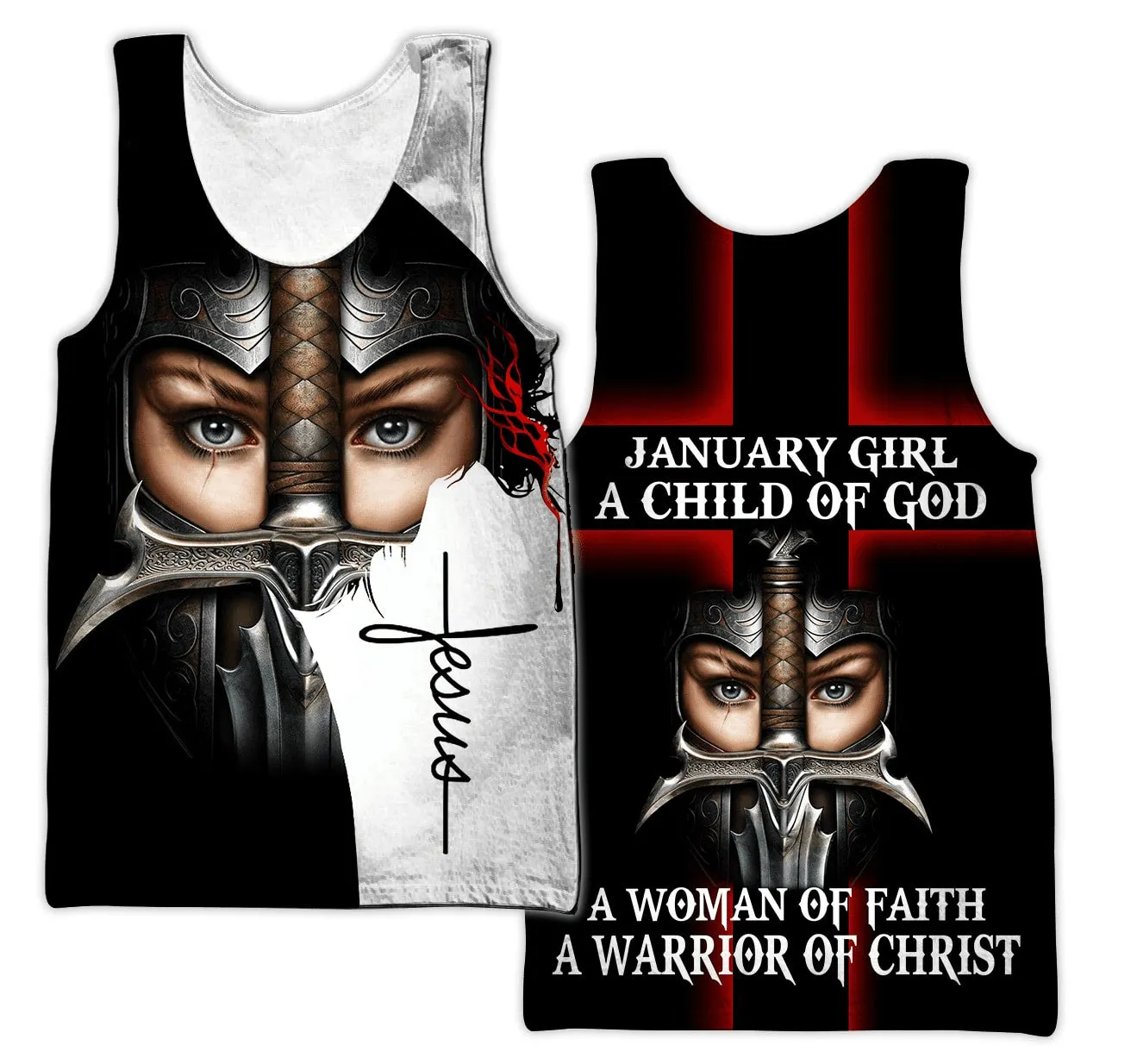 January Girl I Am A Daughter Of God Jesus Tank Top - Christian Tank Top For Men