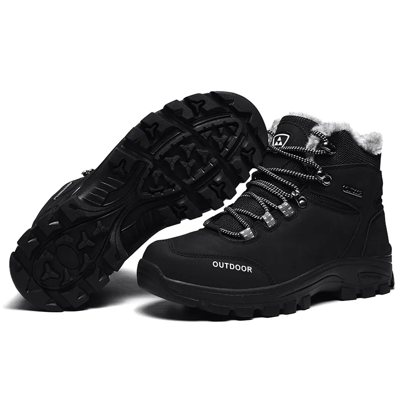 kkboxly kkboxly Men Outdoor Comfy Non Slip Wearable Plush Warm Winter Hiking Boots