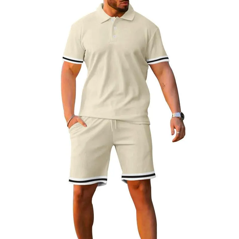 Lapel Short-sleeved Shorts Two-piece Sports And Leisure Men's Suit