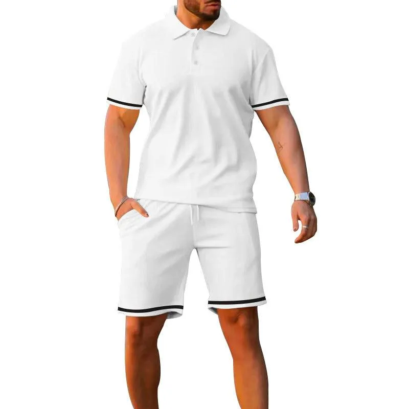 Lapel Short-sleeved Shorts Two-piece Sports And Leisure Men's Suit