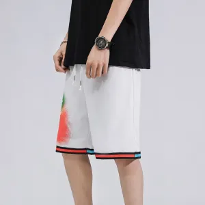 Men Patchwork Harajuku Causal Shorts 2022 Summer Mens Streetwear Basketball Shorts Male Cotton Loose Running Shorts 4XL