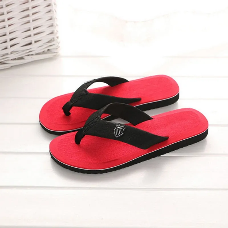 Men Summer Slippers Flip Flops Beach Sandals Non-Slip Casual Flat Shoes - MSL50243