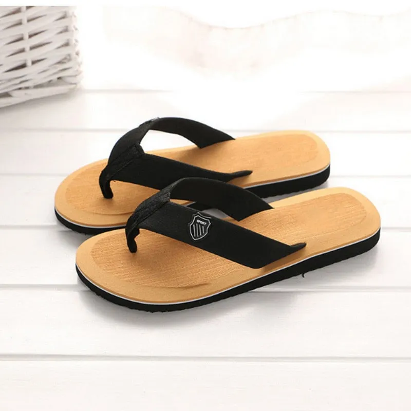 Men Summer Slippers Flip Flops Beach Sandals Non-Slip Casual Flat Shoes - MSL50243