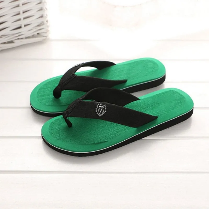 Men Summer Slippers Flip Flops Beach Sandals Non-Slip Casual Flat Shoes - MSL50243