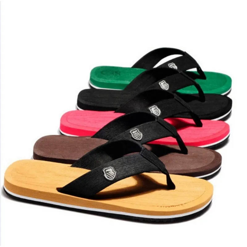 Men Summer Slippers Flip Flops Beach Sandals Non-Slip Casual Flat Shoes - MSL50243